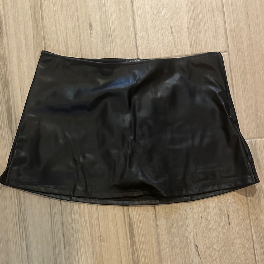 Wild Fable Black Faux Leather Mini Skirt
